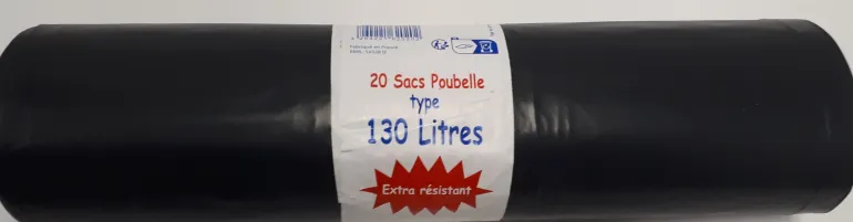 Sac poubelle 130L à lien traditionnel (x20)