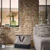 Sac Tweedy en coton avec enduction 50x28x42cm