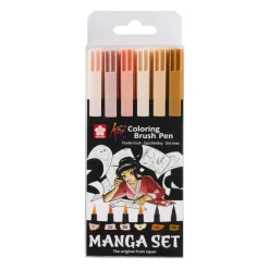 Sakura Manga unique de 6 stylos brush Koi Colouring