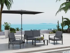 Salon de jardin bas Jao 4 places anthracite