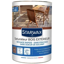 Saturateur bois extérieur teinte teck 5L STARWAX