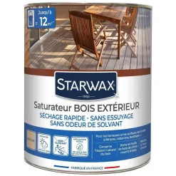 Saturateur bois extérieur incolore 1L STARWAX
