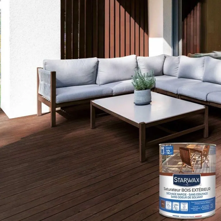 Saturateur bois extérieur teinte teck 1L STARWAX