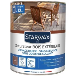 Saturateur bois extérieur teinte teck 1L STARWAX