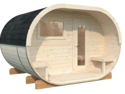 Sauna en bois blanc Anette 3,0+1,50 m² 4 Pers.