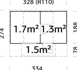 Sauna en bois blanc Anette 3,0+1,50 m² 4 Pers.