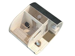 Sauna en bois blanc Anette 3,0+1,50 m² 4 Pers.