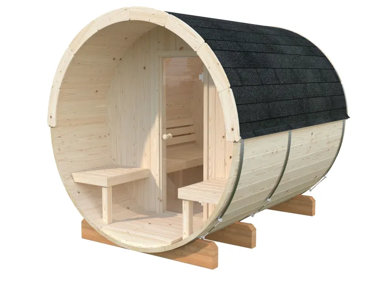 Sauna en bois blanc Anita 1,30+07,70 m² 4 Pers.