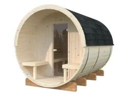 Sauna en bois blanc Anita 1,60+0,70 m² 6 Pers.