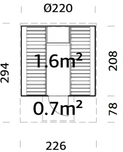 Sauna en bois blanc Anita 1,60+0,70 m² 6 Pers.
