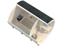 Sauna en bois blanc Anita 1,60+0,70 m² 6 Pers.