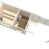 Sauna en bois blanc Sanna 6,80+5,90 m² 3 Pers.