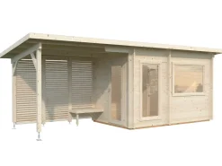 Sauna en bois blanc Sanna 6,80+5,90 m² 3 Pers.
