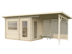 Sauna en bois blanc Sanna 6,80+5,90 m² 3 Pers.