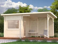 Sauna en bois blanc Sanna 4,10+5,90 m² 3 Pers.