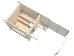 Sauna en bois blanc Sanna 4,10+5,90 m² 3 Pers.