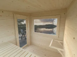 Sauna en bois blanc Sanna 4,10+5,90 m² 3 Pers.