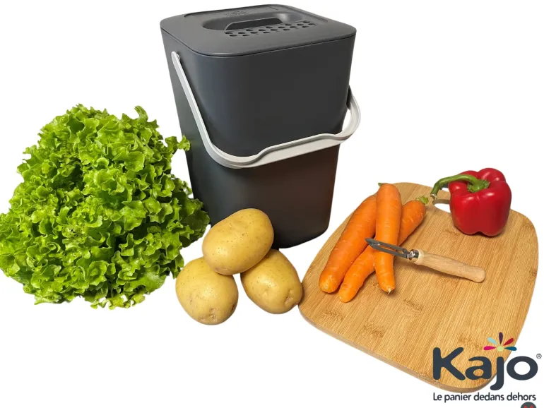Seau à compost Bioseau 7,5L Gris/Gris Souris KAJO