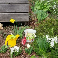 Seau de jardin 2L + accessoires bois/plastique recyclé