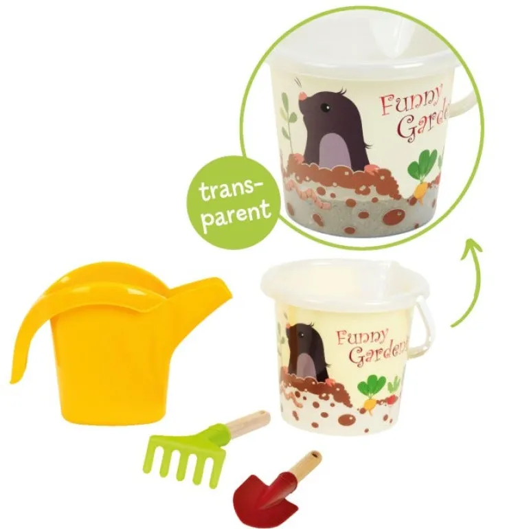 Seau de jardin 2L + accessoires bois/plastique recyclé