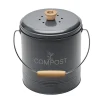 Seau à compost cuisine 4,5L rond gris avec filtre