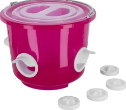 Seau mangeoire pour volaille rose transparent 12L KERBL