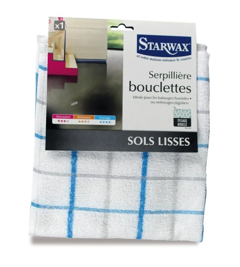 Serpillière bouclette pour sols lisses 50x60 cm STARWAX