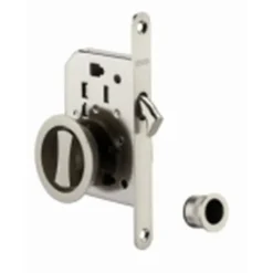 Serrure à crocher porte coulissante chromé satiné