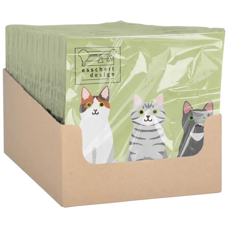 Serviettes en papier motif chats 33x33cm (x20)