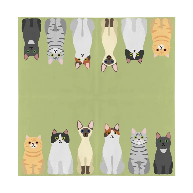 Serviettes en papier motif chats 33x33cm (x20)