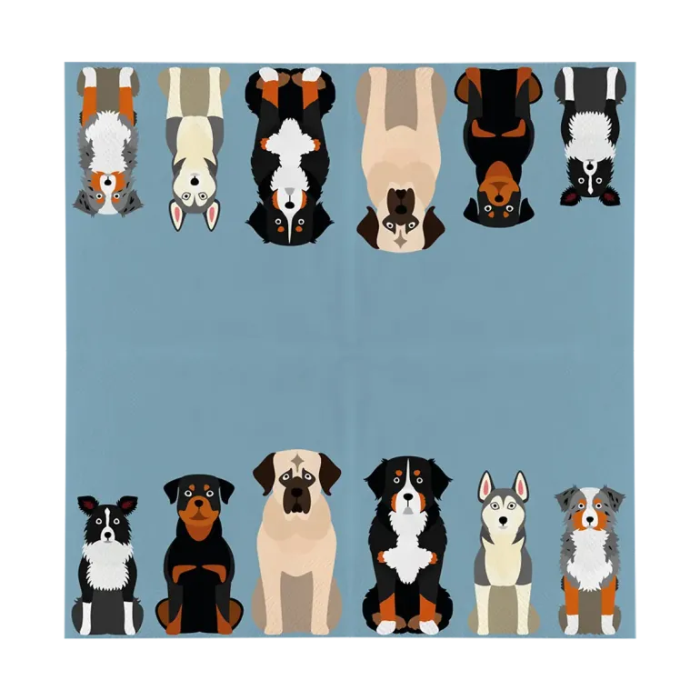 Serviettes en papier motif chiens 33x33cm (x20)