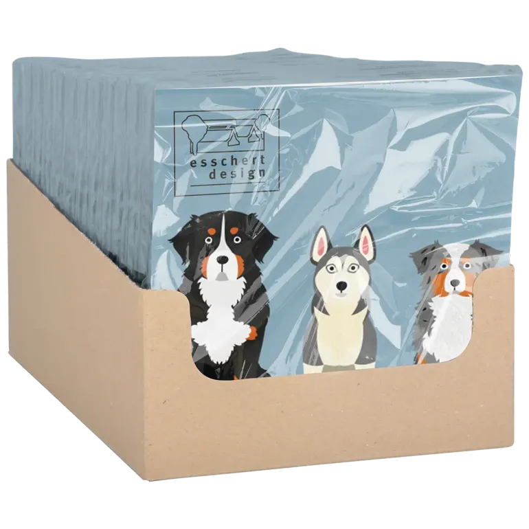 Serviettes en papier motif chiens 33x33cm (x20)