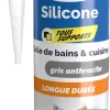Silicone sanitaire Gebsicone W3 280 ml gris anthracite GEB
