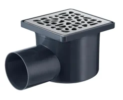 Siphon de sol à maçonner grille inox 10x10
