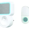 Sonnette sans fil avec éclairage et prise plug blanc