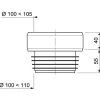 Sortie de cuvette WC droite à lèvres Ø100/110mm WIRQUIN