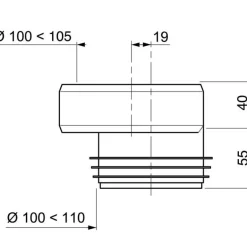 Sortie de cuvette WC excentrée à lèvres Ø100/110mm WIRQUIN
