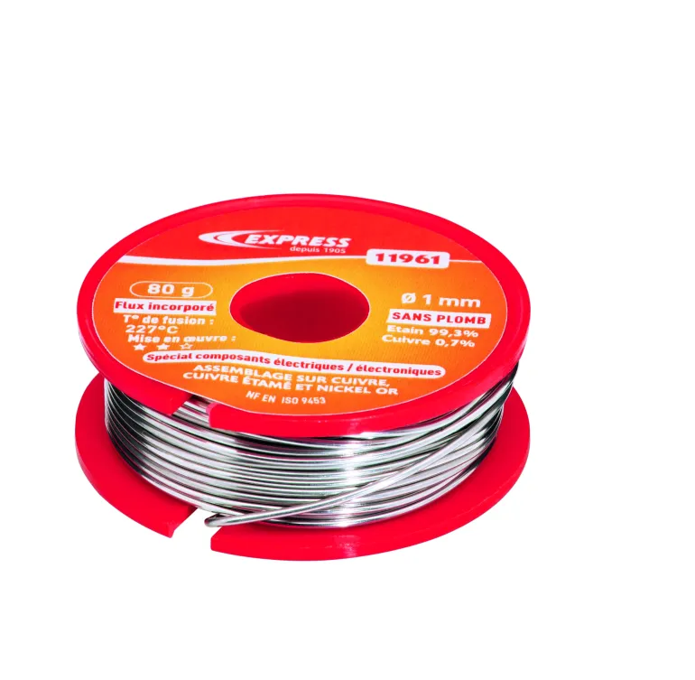 Soudure étain 99.3% - ø fil 1mm - 80g