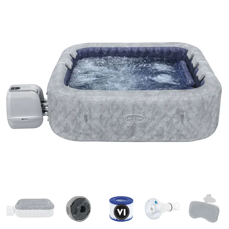 Spa gonflable carré San Francisco 5/7P 230x230x71cm 1180L