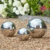 Sphère décorative acier inoxydable poli GazeBall Ø25cm