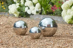 Sphère décorative acier inoxydable poli GazeBall Ø15cm