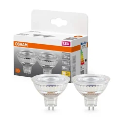 Spot MR16 LED 36° 3,8W=35 GU5.3 chaud OSRAM x2
