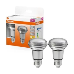 Spot R63 LED verre clair 2,9W=40 E27 chaud OSRAM x2