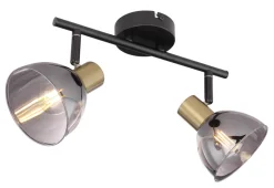 Spot métal noir couleur bronze 2x E14 25W 230V Jay