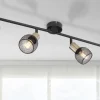 Spot métal noir mat laiton antique 4x E14 40W 230V Fiastra