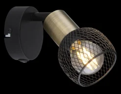 Spot métal noir mat laiton antique 1x E14 40W 230V Fiastra