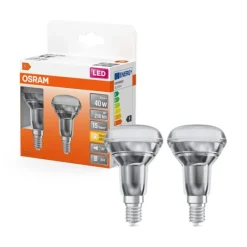 Spot R50 LED verre clair 2,6W=40 E14 chaud OSRAM x2