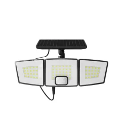 Spot solaire 3 têtes avec IR + panneau déporté 800 lm