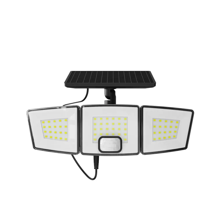Spot solaire 3 têtes avec IR + panneau déporté 800 lm