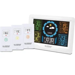 Station météo écran coloré + 3 capteurs blanc